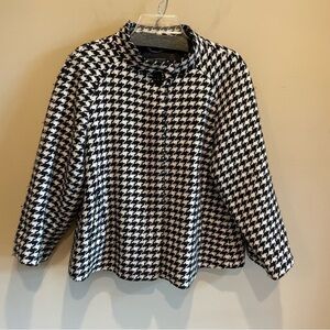 Banana Republic Cropped Black and White Wool Coat